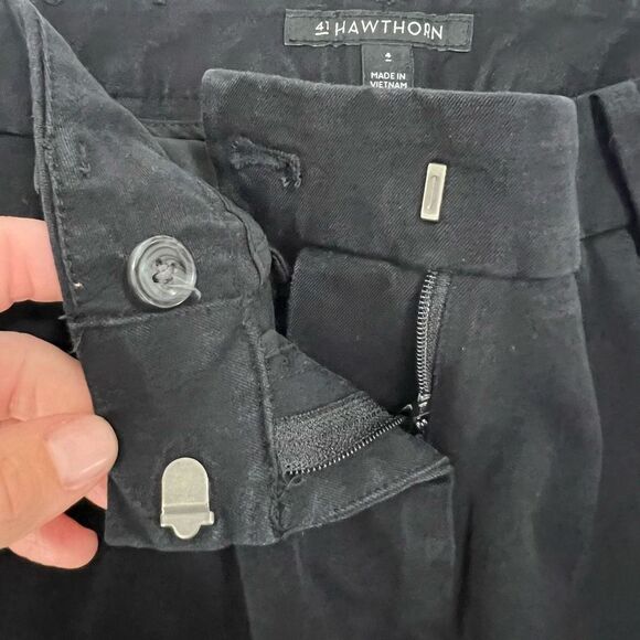 41 Hawthorn Becca Black Onyx Mid-Rise Flat Front Stretch Bootcut Trousers Size 4 - Picture 11 of 11